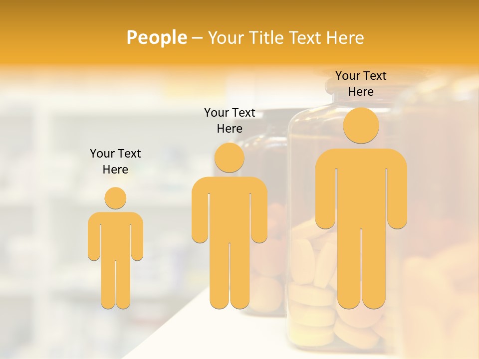 Row Of Bottles And Pills On A Chemists Counter PowerPoint Template