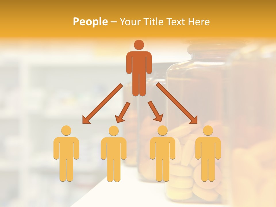 Row Of Bottles And Pills On A Chemists Counter PowerPoint Template