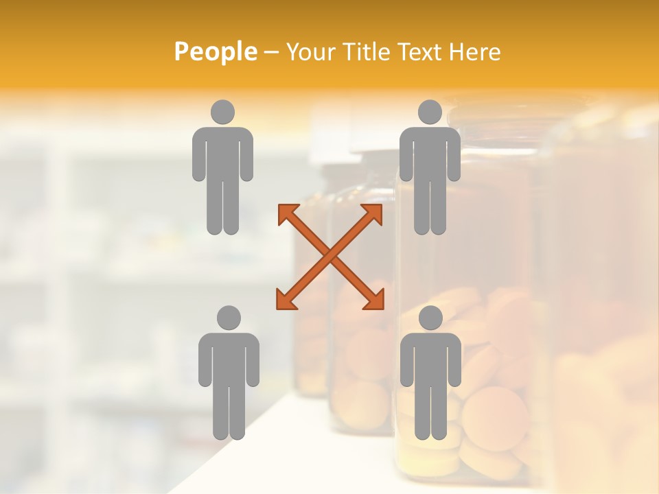 Row Of Bottles And Pills On A Chemists Counter PowerPoint Template