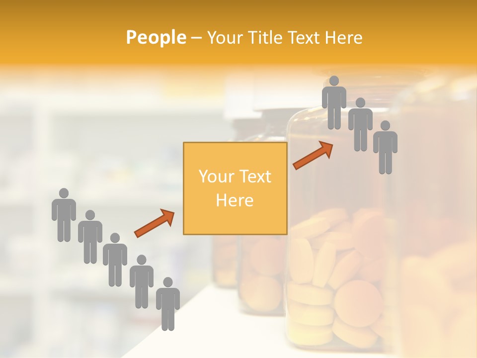 Row Of Bottles And Pills On A Chemists Counter PowerPoint Template