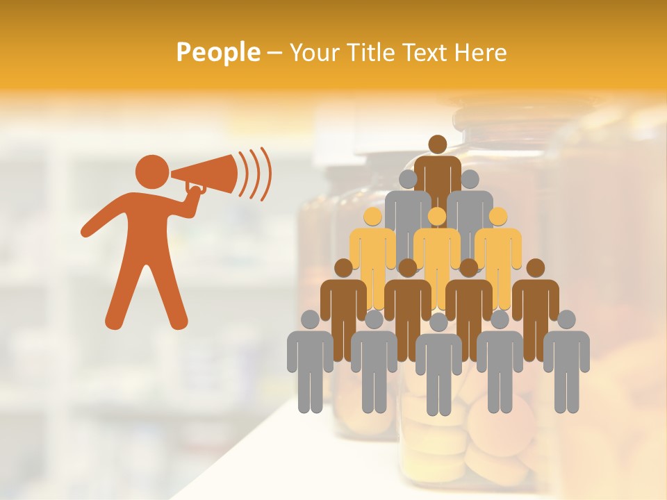 Row Of Bottles And Pills On A Chemists Counter PowerPoint Template