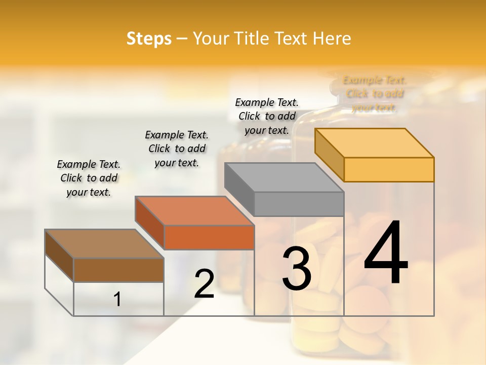 Row Of Bottles And Pills On A Chemists Counter PowerPoint Template