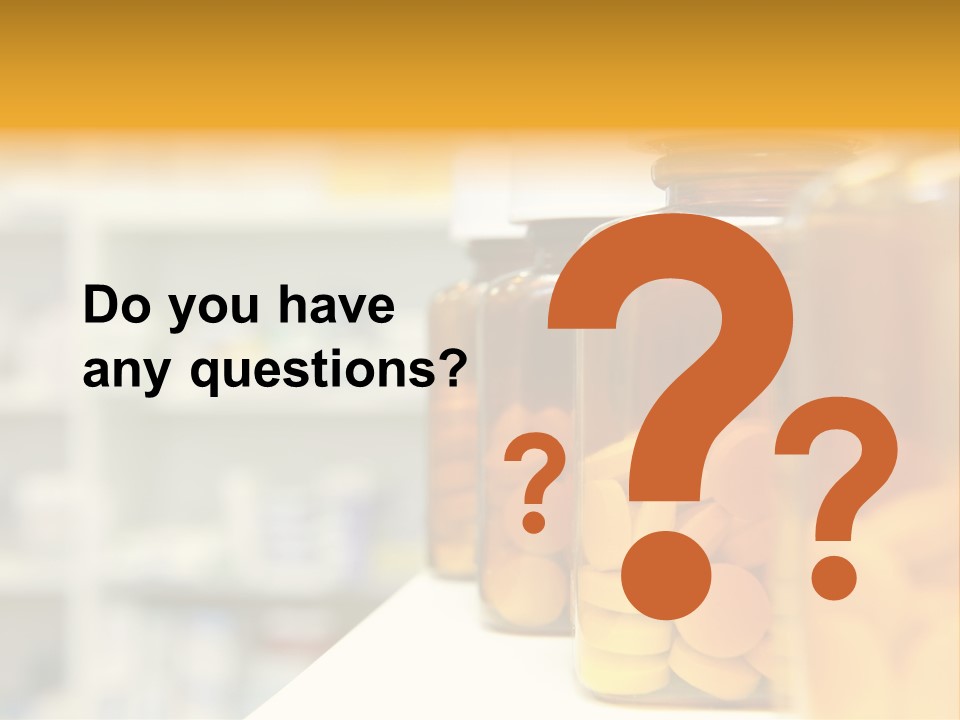 Row Of Bottles And Pills On A Chemists Counter PowerPoint Template