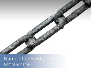 Frozen Chain Isolated On White Background PowerPoint Template