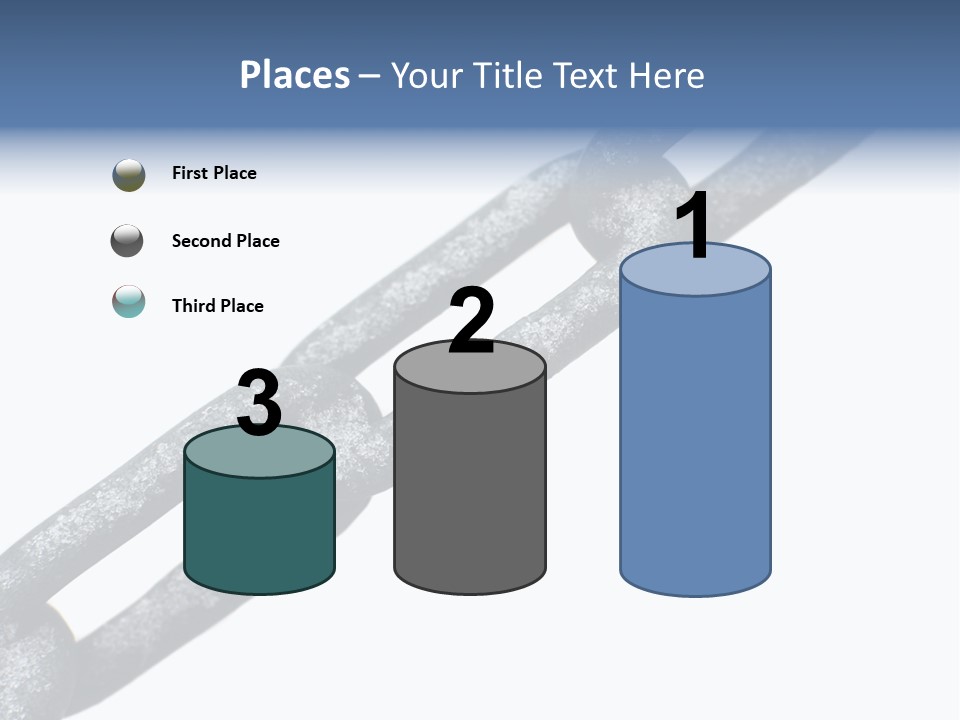 Frozen Chain Isolated On White Background PowerPoint Template