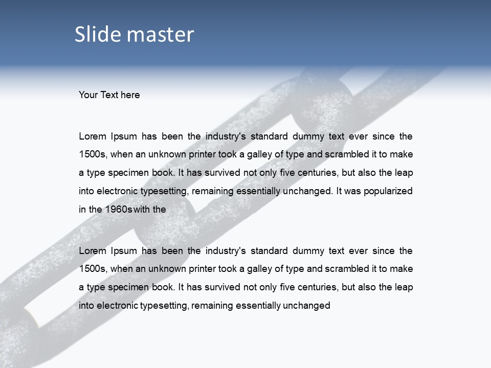 Frozen Chain Isolated On White Background PowerPoint Template