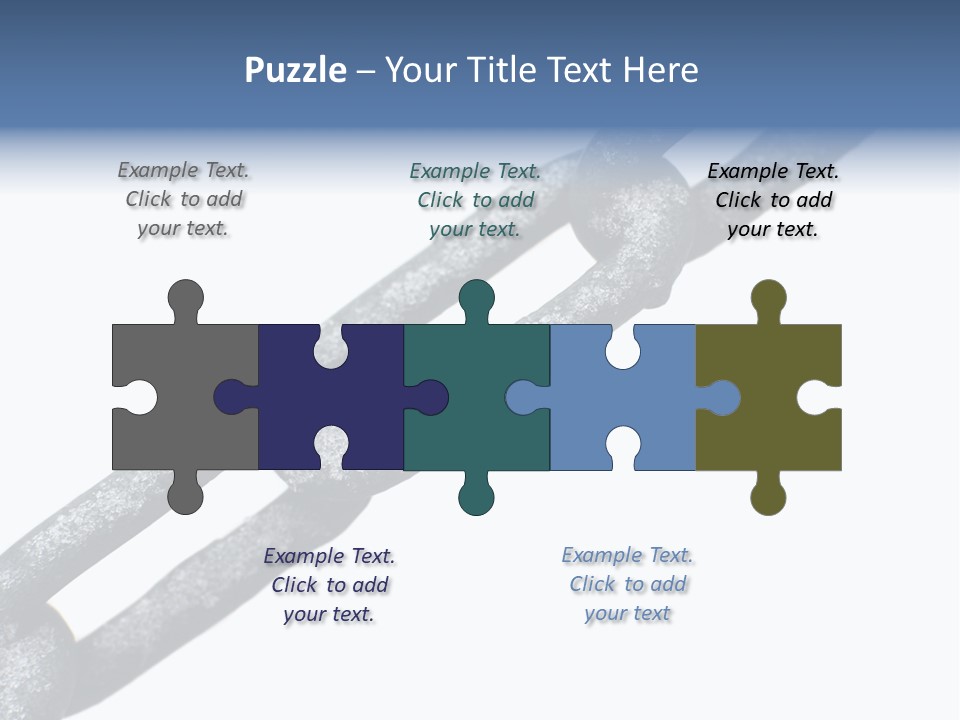 Frozen Chain Isolated On White Background PowerPoint Template