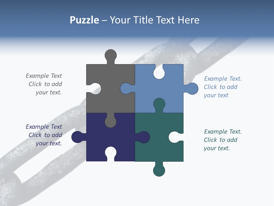 Frozen Chain Isolated On White Background PowerPoint Template