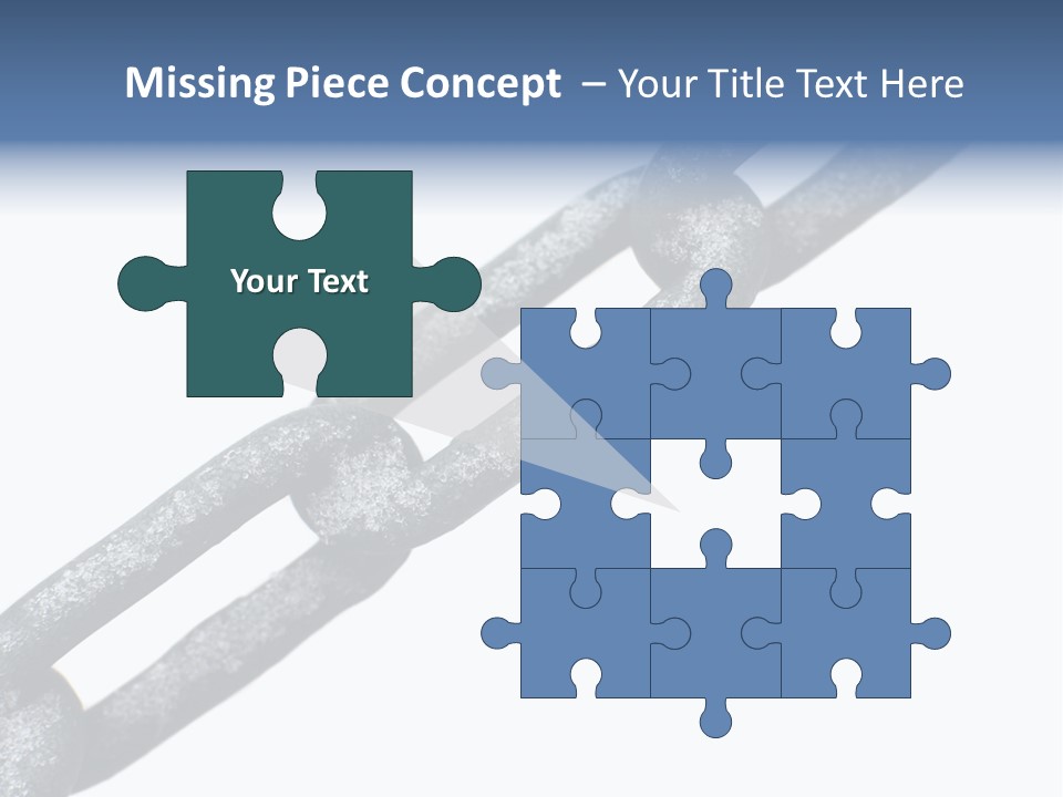 Frozen Chain Isolated On White Background PowerPoint Template