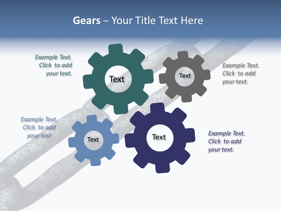 Frozen Chain Isolated On White Background PowerPoint Template