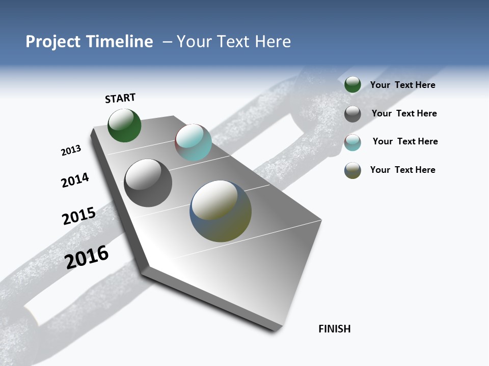 Frozen Chain Isolated On White Background PowerPoint Template