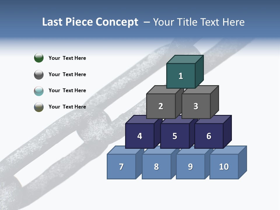 Frozen Chain Isolated On White Background PowerPoint Template