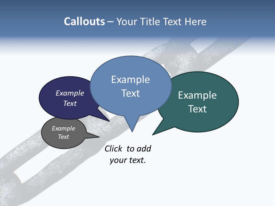 Frozen Chain Isolated On White Background PowerPoint Template