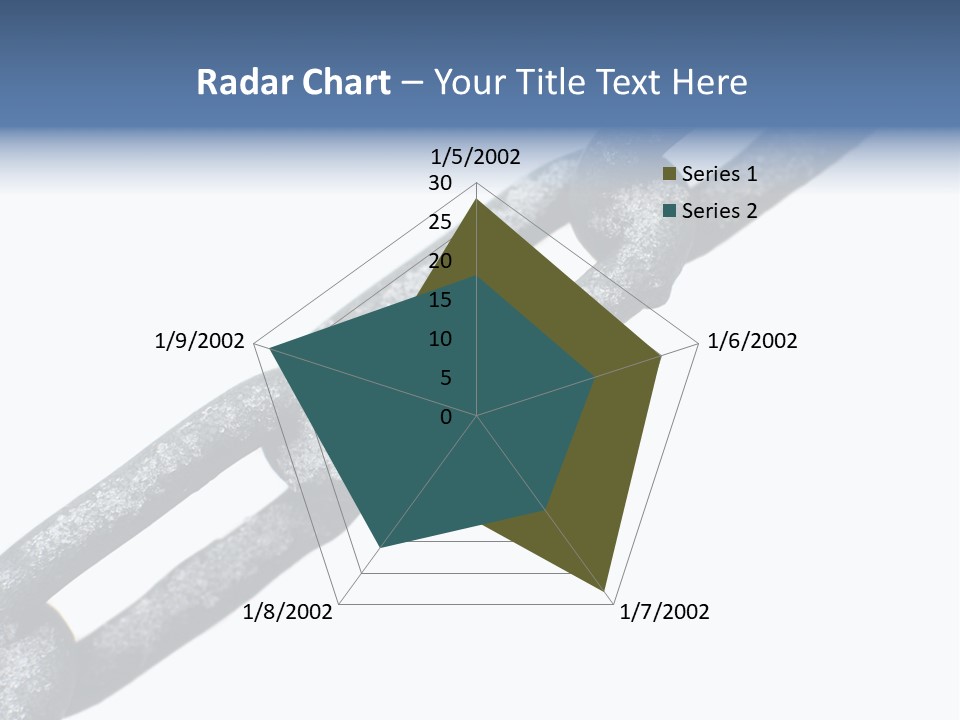 Frozen Chain Isolated On White Background PowerPoint Template
