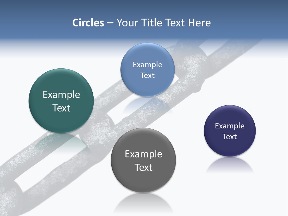 Frozen Chain Isolated On White Background PowerPoint Template