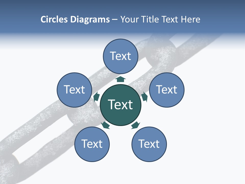 Frozen Chain Isolated On White Background PowerPoint Template