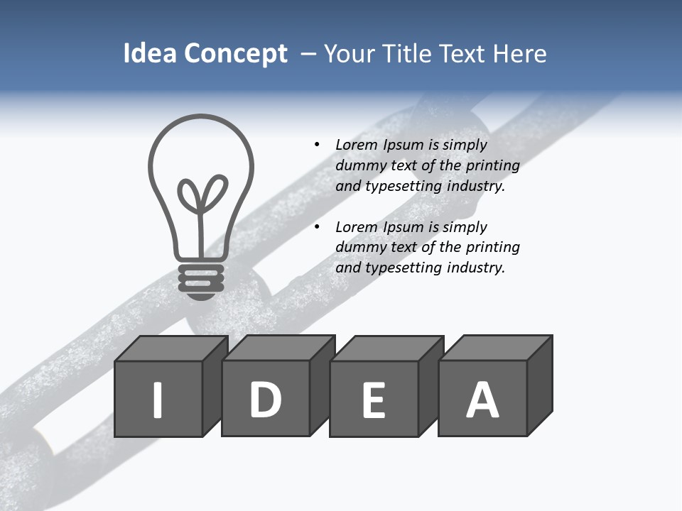 Frozen Chain Isolated On White Background PowerPoint Template