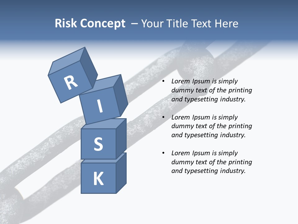 Frozen Chain Isolated On White Background PowerPoint Template