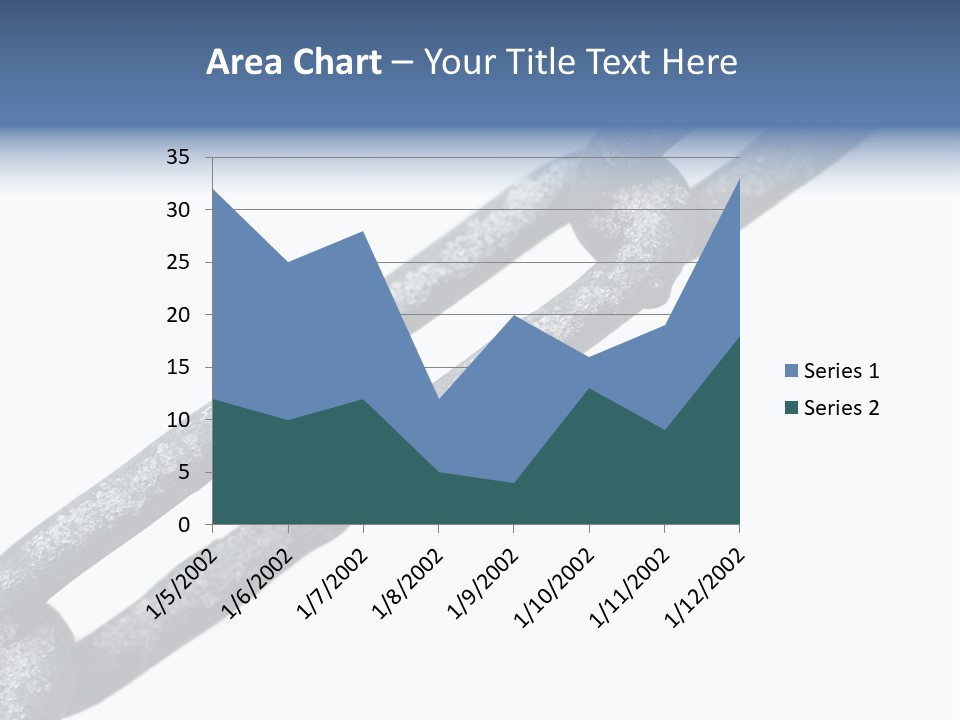 Frozen Chain Isolated On White Background PowerPoint Template