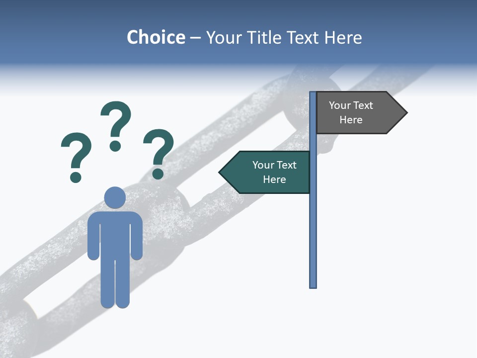 Frozen Chain Isolated On White Background PowerPoint Template