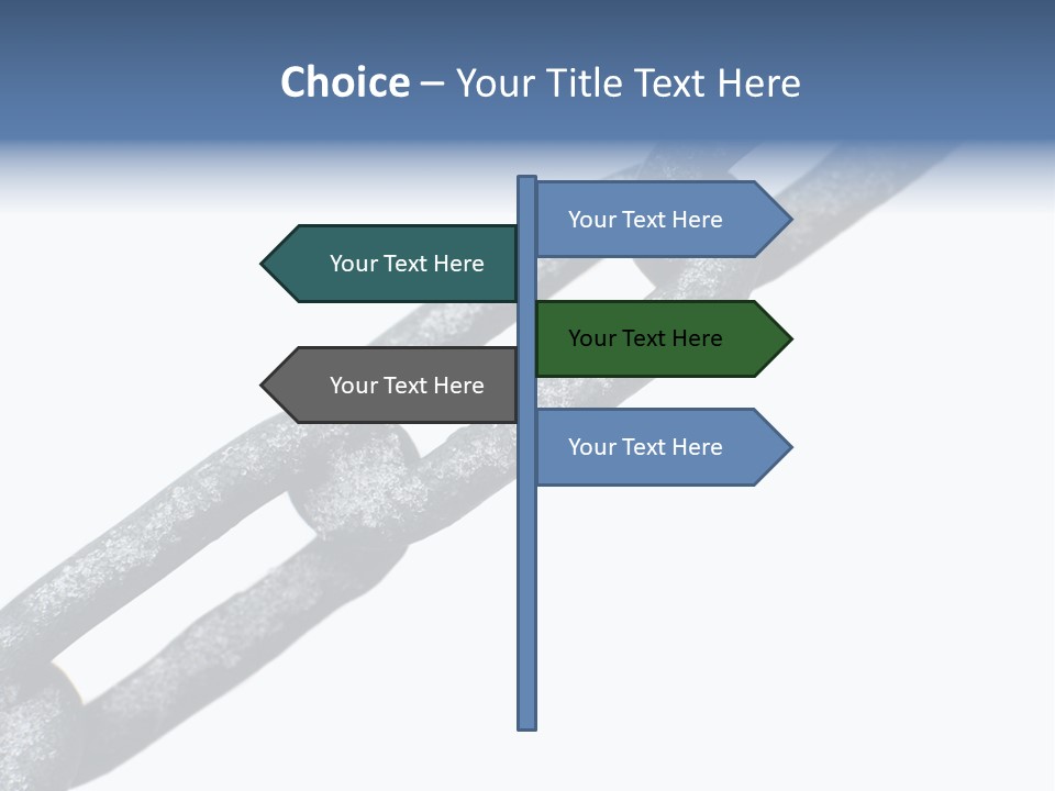 Frozen Chain Isolated On White Background PowerPoint Template