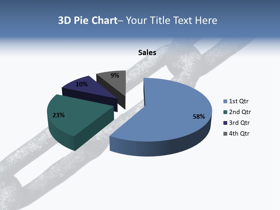 Frozen Chain Isolated On White Background PowerPoint Template