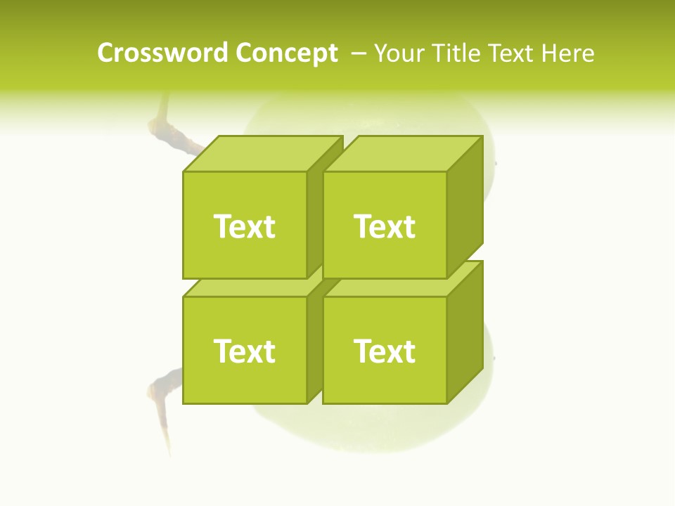 Close Up Of A Green Grapes Isolated Over White Background. PowerPoint Template