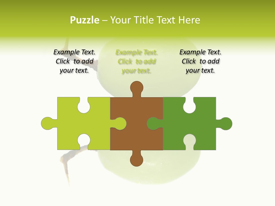 Close Up Of A Green Grapes Isolated Over White Background. PowerPoint Template