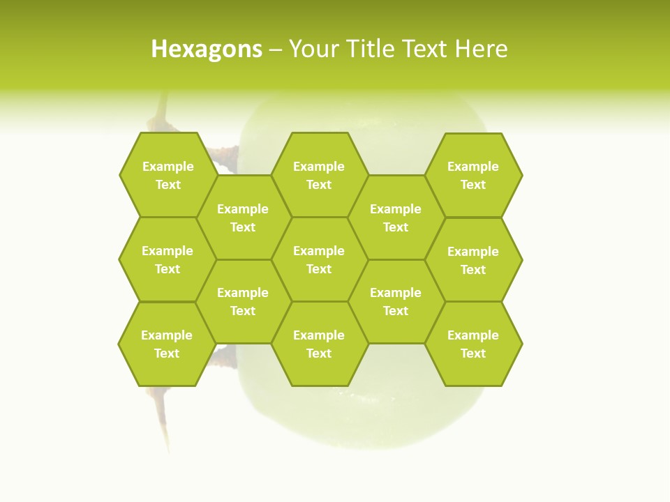 Close Up Of A Green Grapes Isolated Over White Background. PowerPoint Template