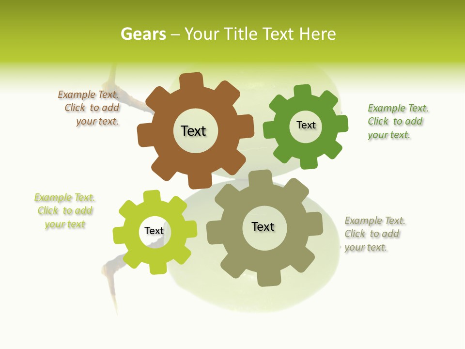 Close Up Of A Green Grapes Isolated Over White Background. PowerPoint Template