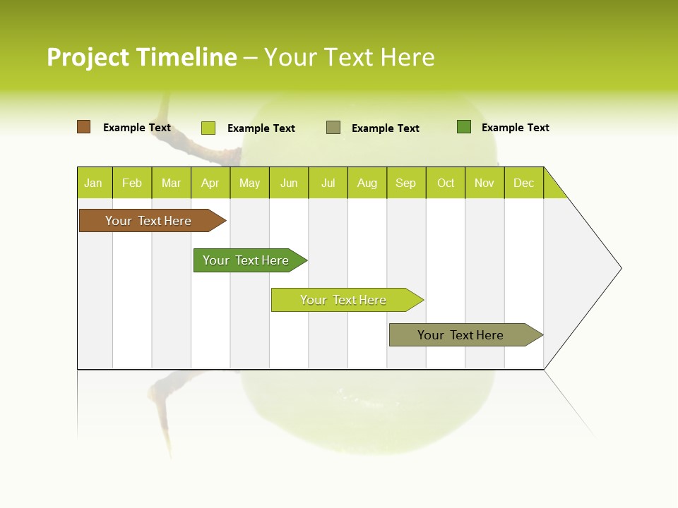 Close Up Of A Green Grapes Isolated Over White Background. PowerPoint Template