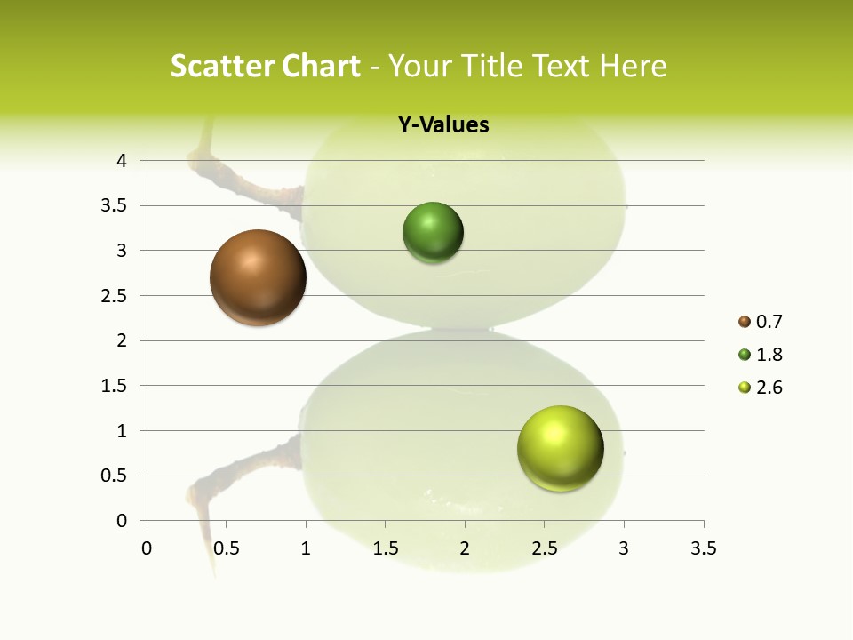 Close Up Of A Green Grapes Isolated Over White Background. PowerPoint Template