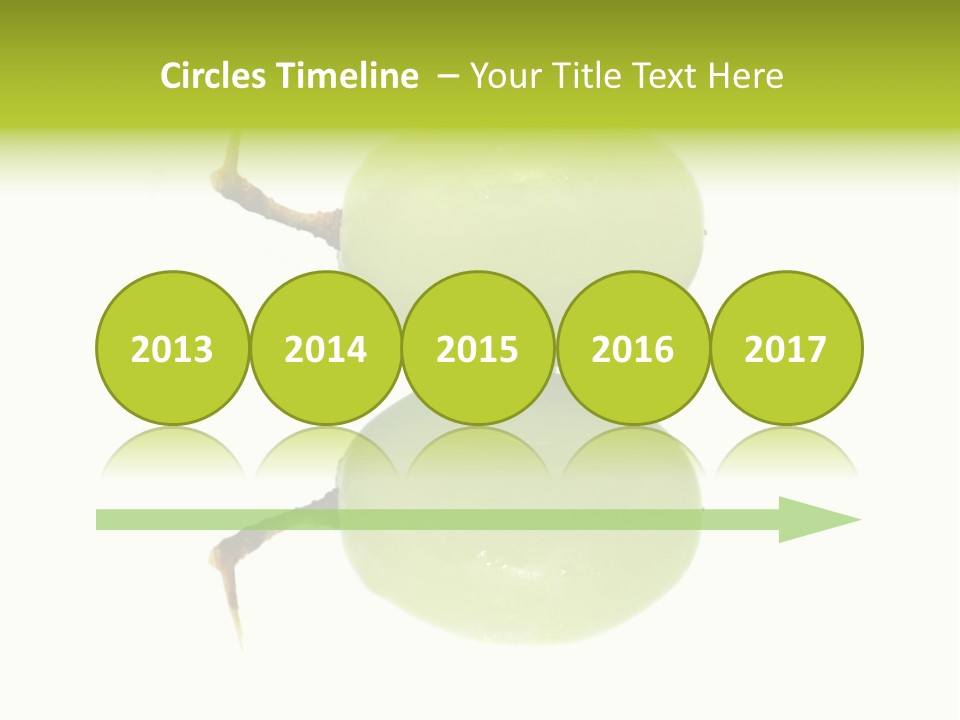 Close Up Of A Green Grapes Isolated Over White Background. PowerPoint Template