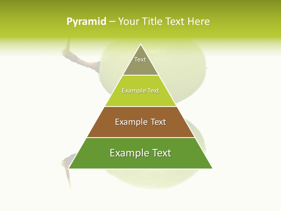 Close Up Of A Green Grapes Isolated Over White Background. PowerPoint Template