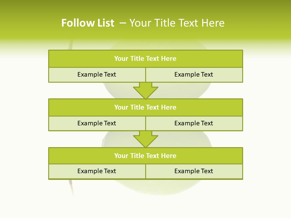 Close Up Of A Green Grapes Isolated Over White Background. PowerPoint Template