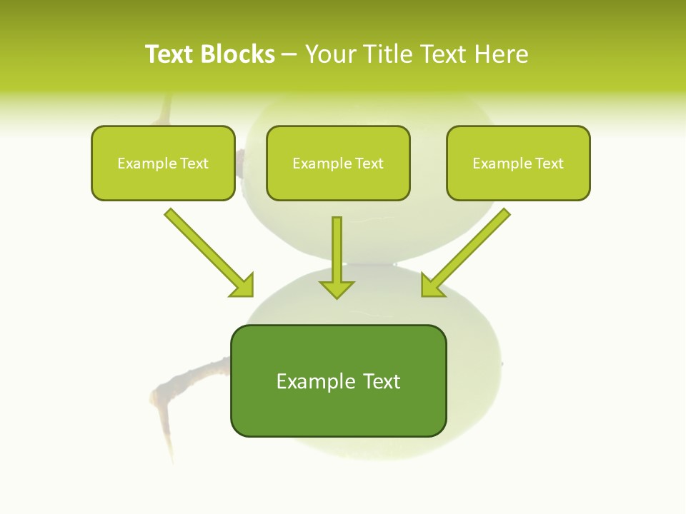 Close Up Of A Green Grapes Isolated Over White Background. PowerPoint Template
