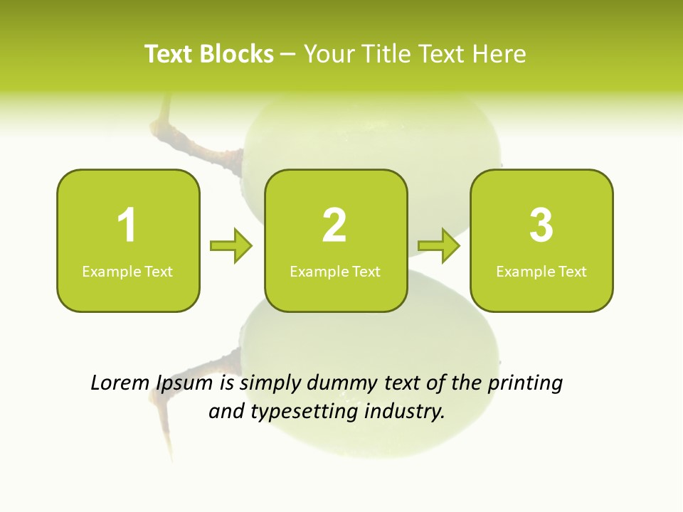 Close Up Of A Green Grapes Isolated Over White Background. PowerPoint Template