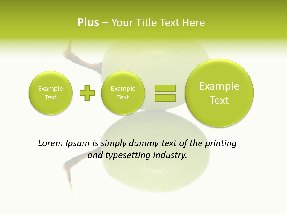 Close Up Of A Green Grapes Isolated Over White Background. PowerPoint Template