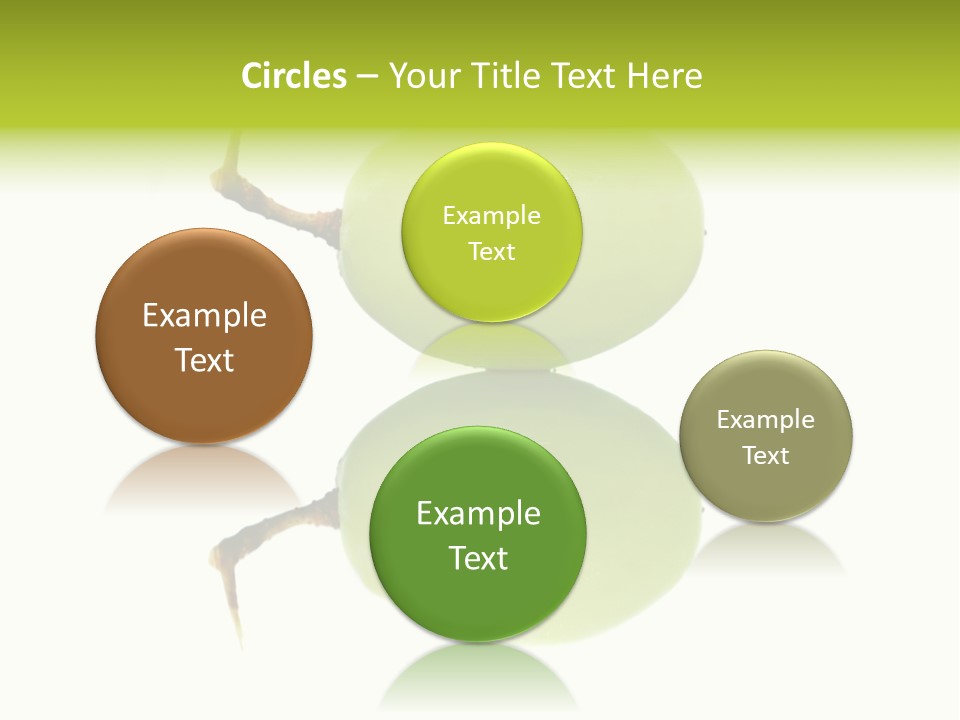 Close Up Of A Green Grapes Isolated Over White Background. PowerPoint Template