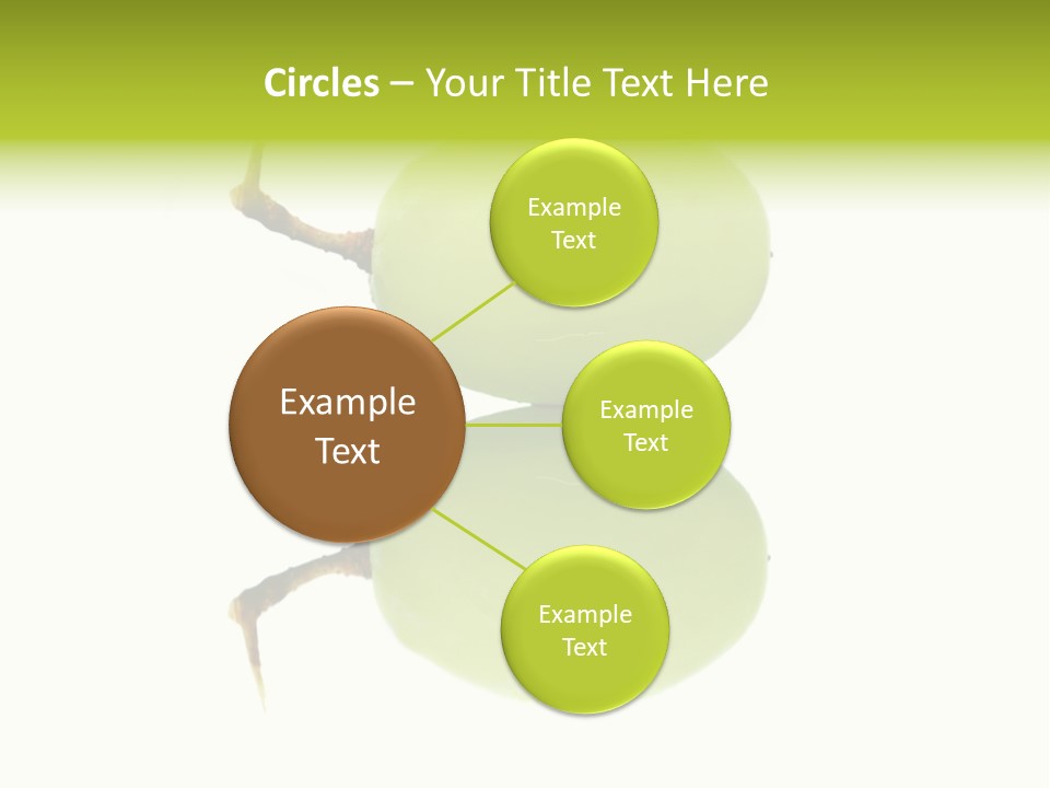 Close Up Of A Green Grapes Isolated Over White Background. PowerPoint Template