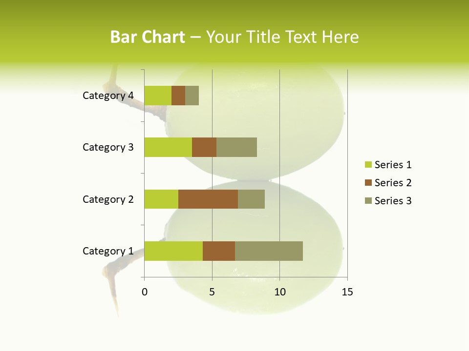 Close Up Of A Green Grapes Isolated Over White Background. PowerPoint Template