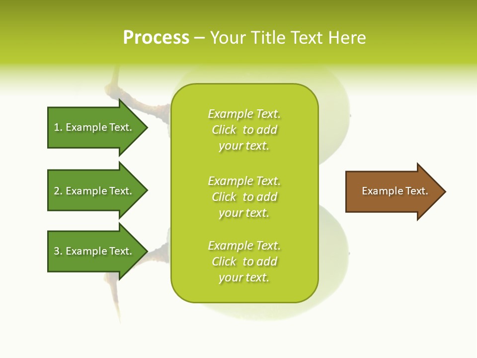 Close Up Of A Green Grapes Isolated Over White Background. PowerPoint Template