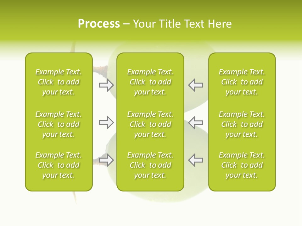 Close Up Of A Green Grapes Isolated Over White Background. PowerPoint Template
