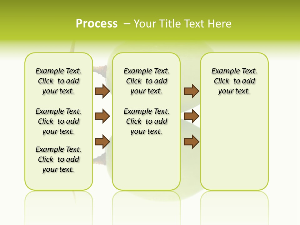Close Up Of A Green Grapes Isolated Over White Background. PowerPoint Template