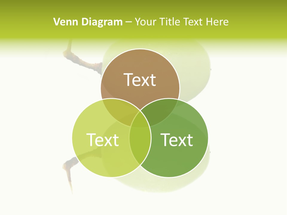 Close Up Of A Green Grapes Isolated Over White Background. PowerPoint Template