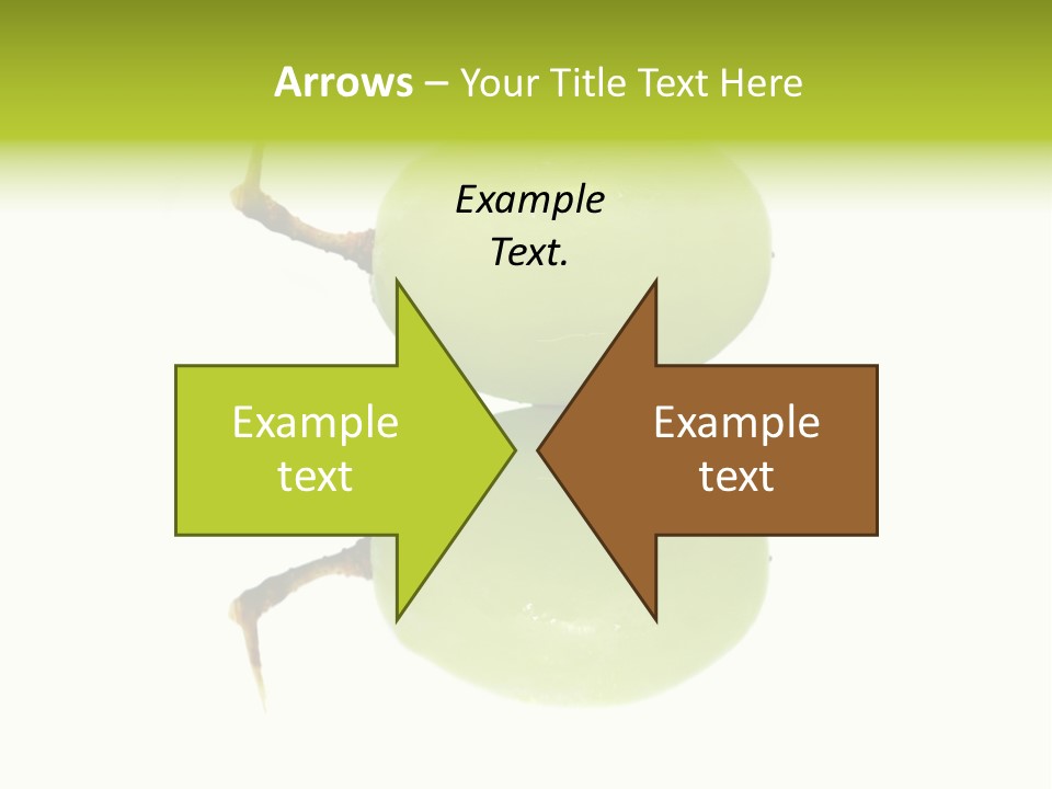 Close Up Of A Green Grapes Isolated Over White Background. PowerPoint Template