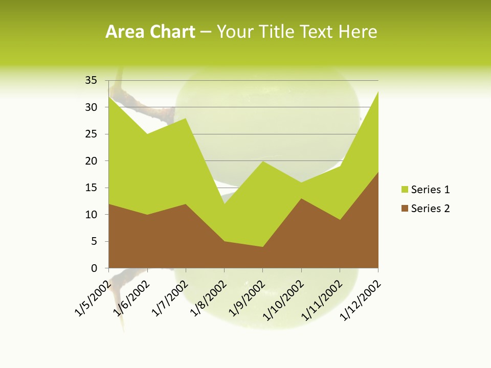 Close Up Of A Green Grapes Isolated Over White Background. PowerPoint Template