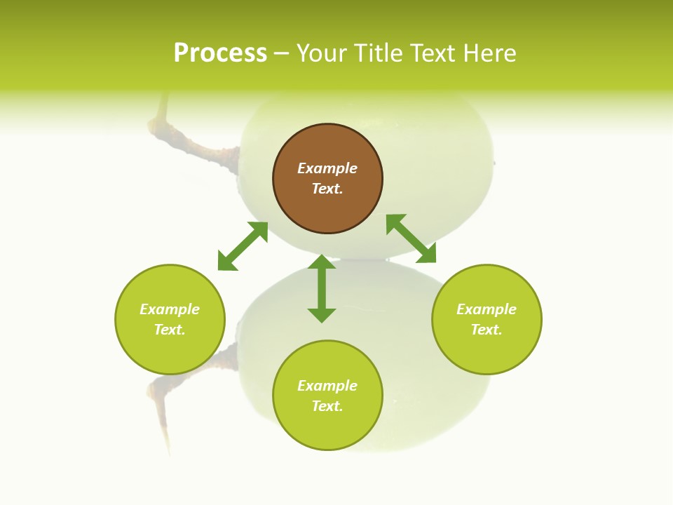 Close Up Of A Green Grapes Isolated Over White Background. PowerPoint Template