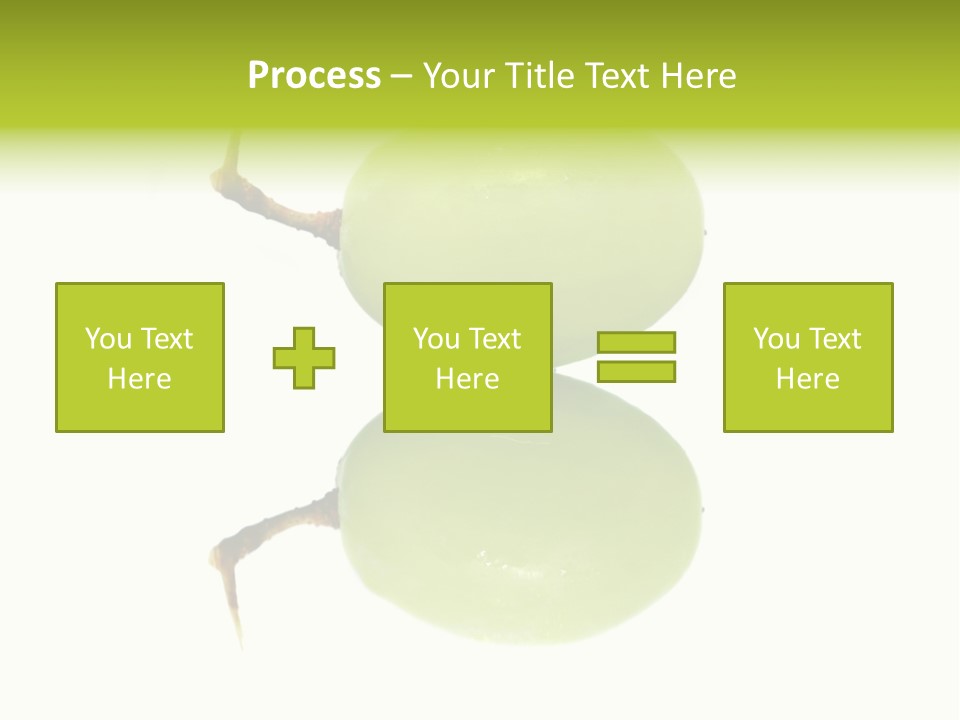 Close Up Of A Green Grapes Isolated Over White Background. PowerPoint Template