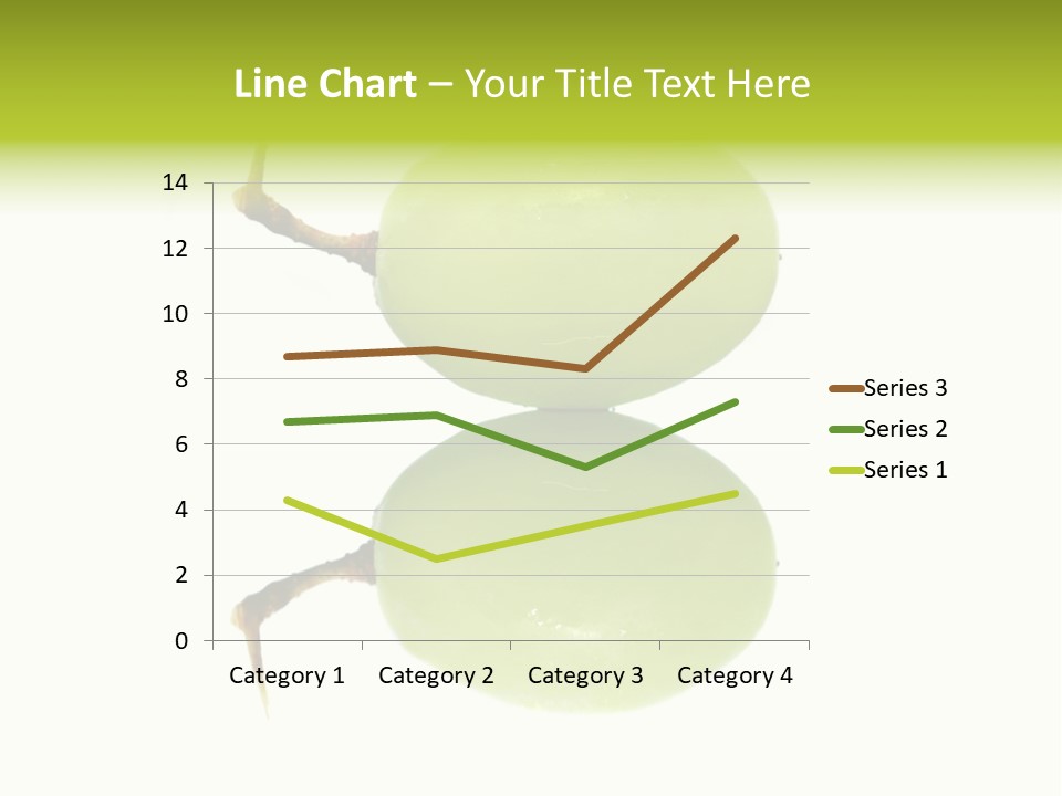 Close Up Of A Green Grapes Isolated Over White Background. PowerPoint Template